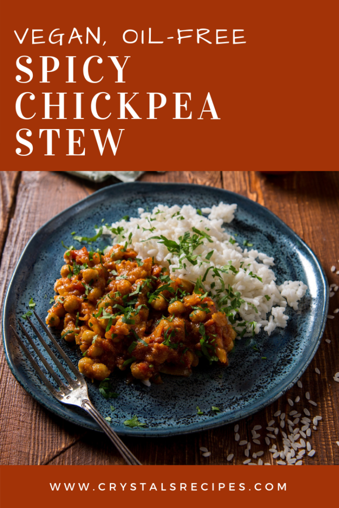 Spicy Chickpea Stew, Vegan, Esselstyn | Crystal's Recipes